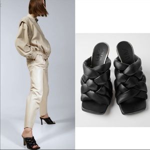 Zara padded leather mule